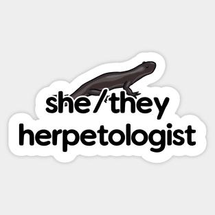 She/They Herpetologist - Salamander Design Sticker